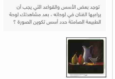 توجد بعض الأسس والقواعد التي يجب أن يراعيها الفنان في لوحاته